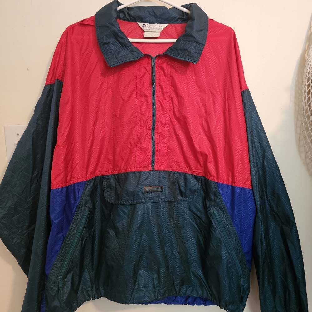 Columbia Red and Blue Windbreaker Jacket